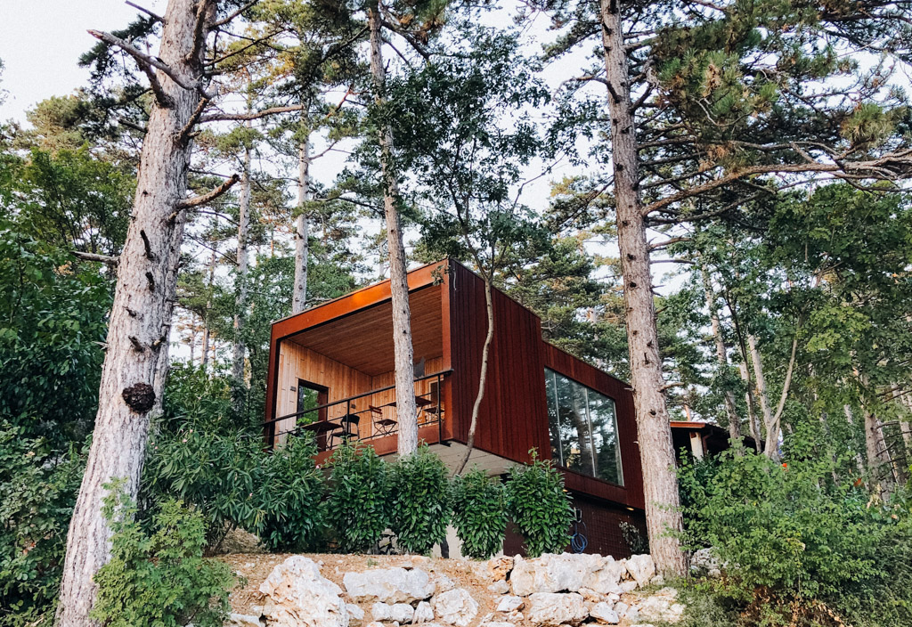 besonders übernachten im Tiny House in Vrhpolje im Vipava Valley